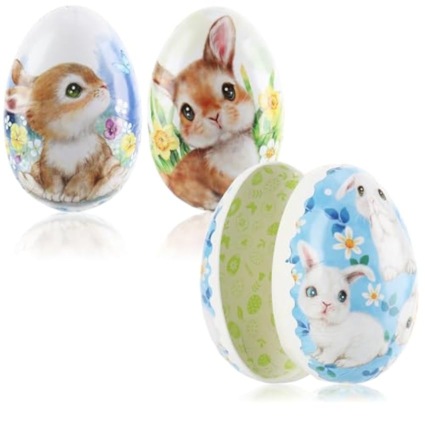 com-four® 3X Huevo de Pascua para Rellenar - Coloridos Huevos de Pascua para Rellenar - Huevos de Pascua con Motivos Tradicionales OzuBdZjC