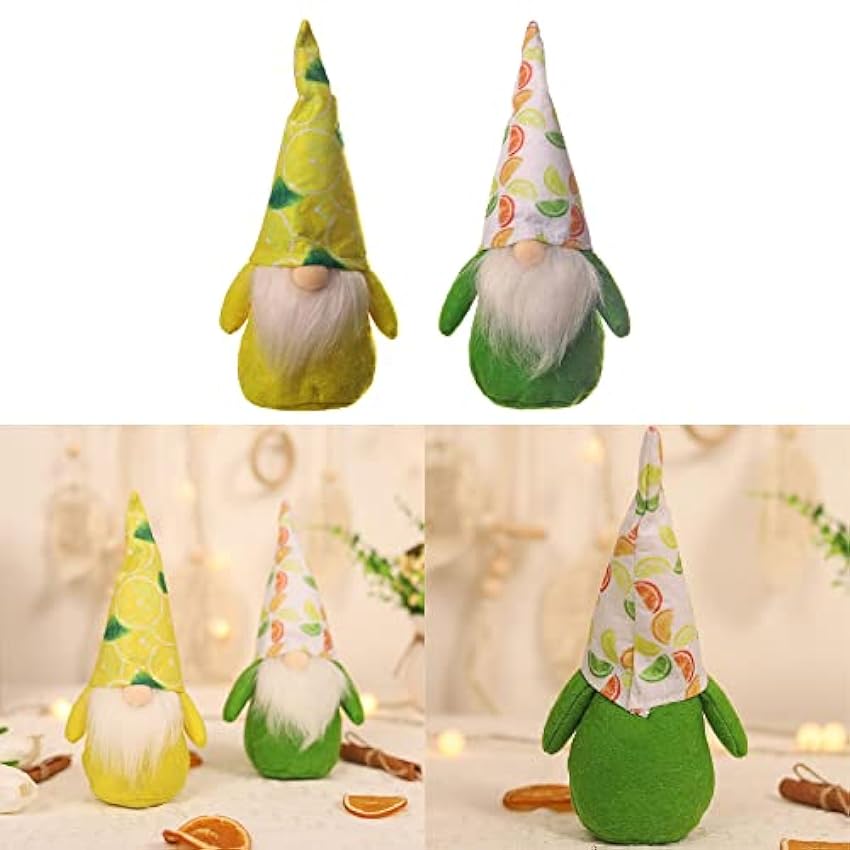 Muñecas de gnomo con temática de frutas, decoración de escritorio, regalo de cumpleaños para niños, muñecas de gnomo hechas a mano, adornos para el hogar, figuras de gnomo de 2 colores para niños kwy0KGqj