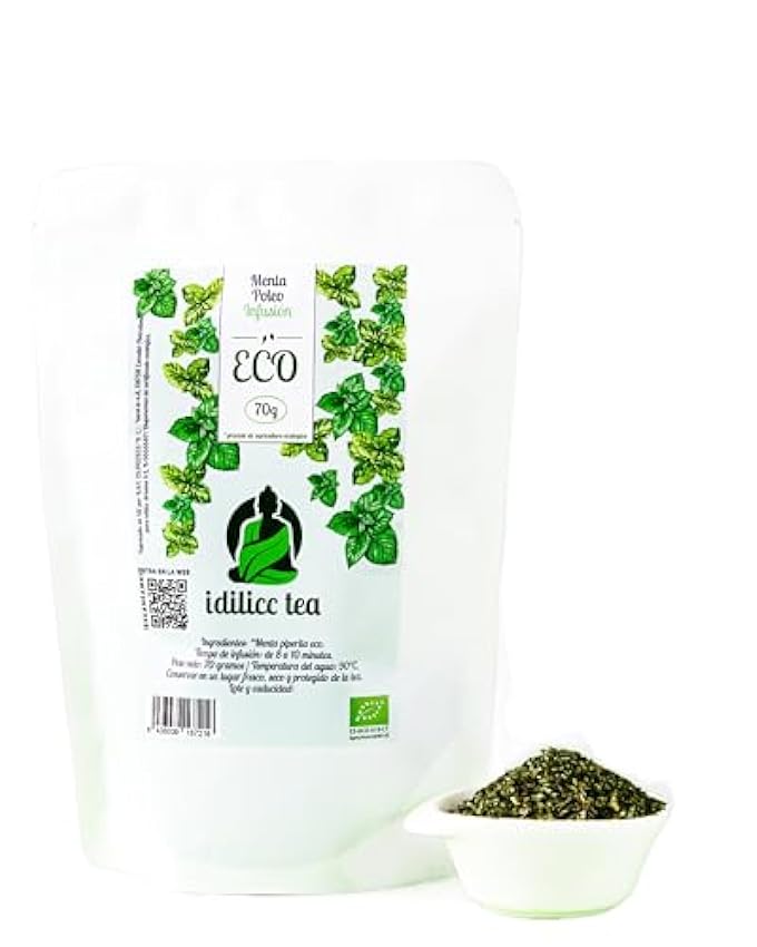 IDILICC TEA | Menta Poleo Eco | a Granel 70 Gramos | Favorece el Proceso Digestivo y Ayuda a Eliminar Gases | Certificado Ecológico LNPTfw3I