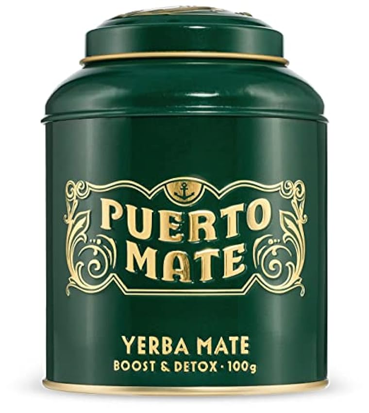 PUERTO MATE® - Yerba Mate Tee (100g) Secado delicado, Masilla Natural de Argentina En caja de té con diseño clásico. iDlqcYPR