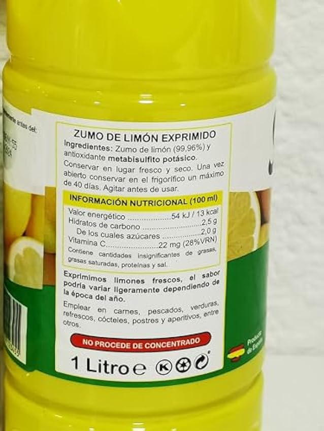 Solimon | Zumo de Limón Exprimido 100% Natural | 2 x1 litro KkIMdpfy
