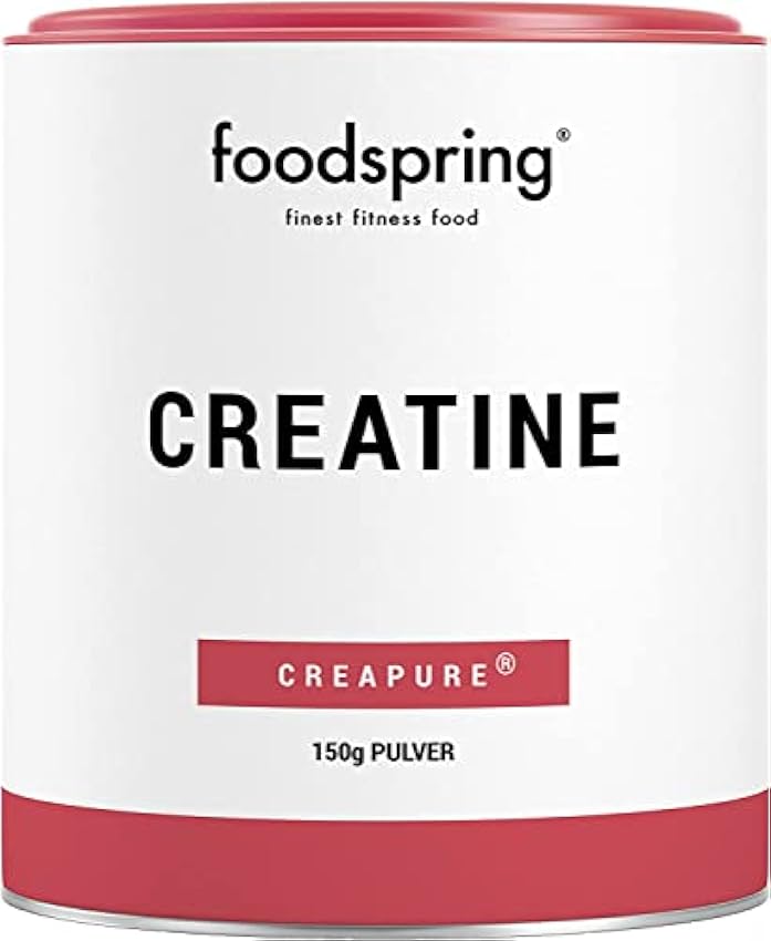 foodspring Creatina en polvo, 150g, monohidrato de creatina puro para el crecimiento muscular, la fuerza y la resistencia, Made in Germany PVumEOnb