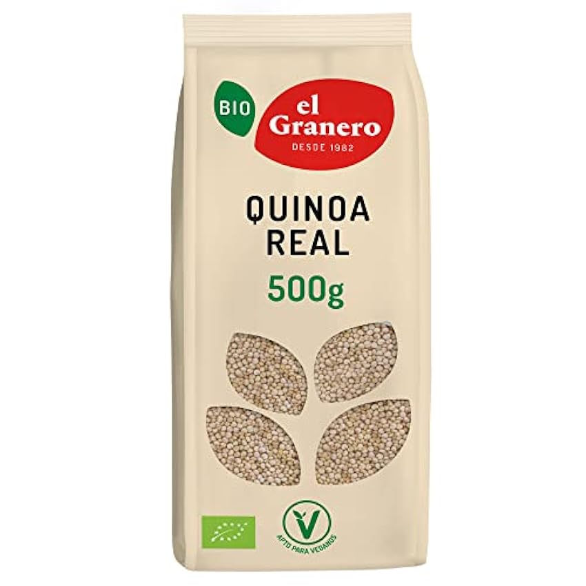 El Granero Integral - Quinoa Real - 500 g - Alto contenido en Proteínas y Fibra - Favorece la Salud Digestiva y el Tránsito Intestinal - Ideal para Añadir a tu Dieta - Apta para Veganos GkDvyveI
