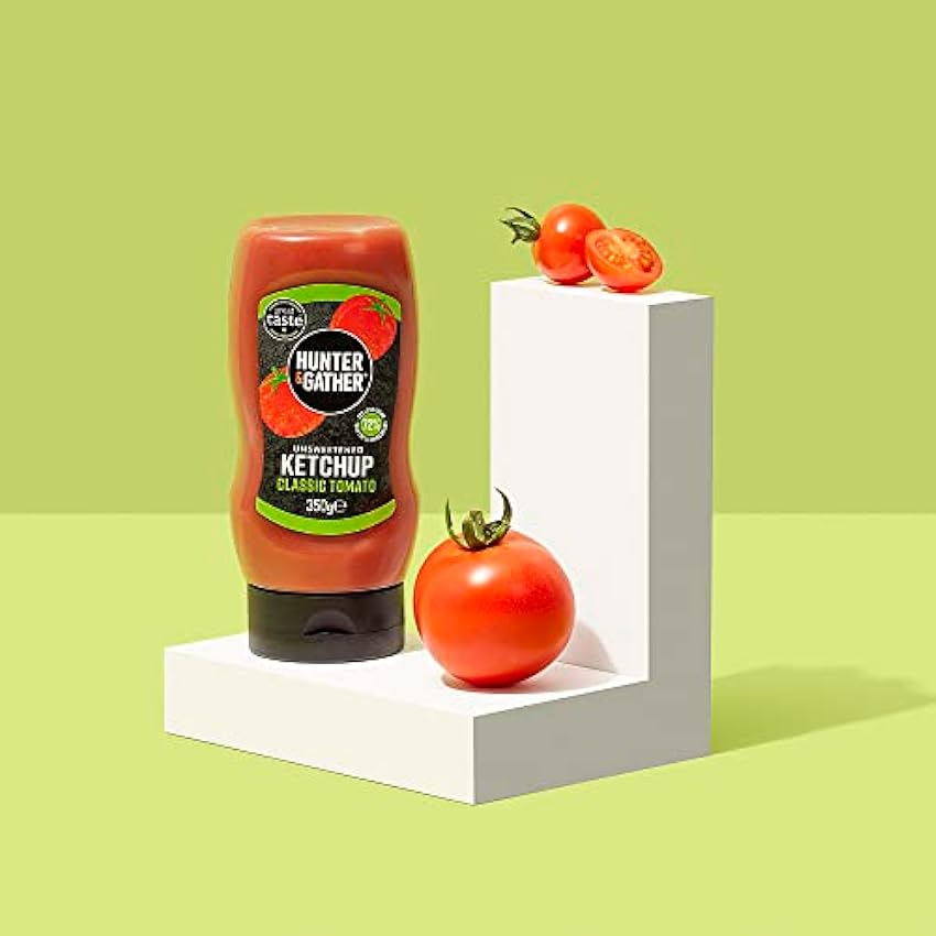 Hunter & Gather Salsa de ketchup sin azúcar | 2 x 350 g de ketchup clásico Keto, paleo, bajo en carbohidratos y vegano | Libre de azúcar y edulcorantes hR5rn11q