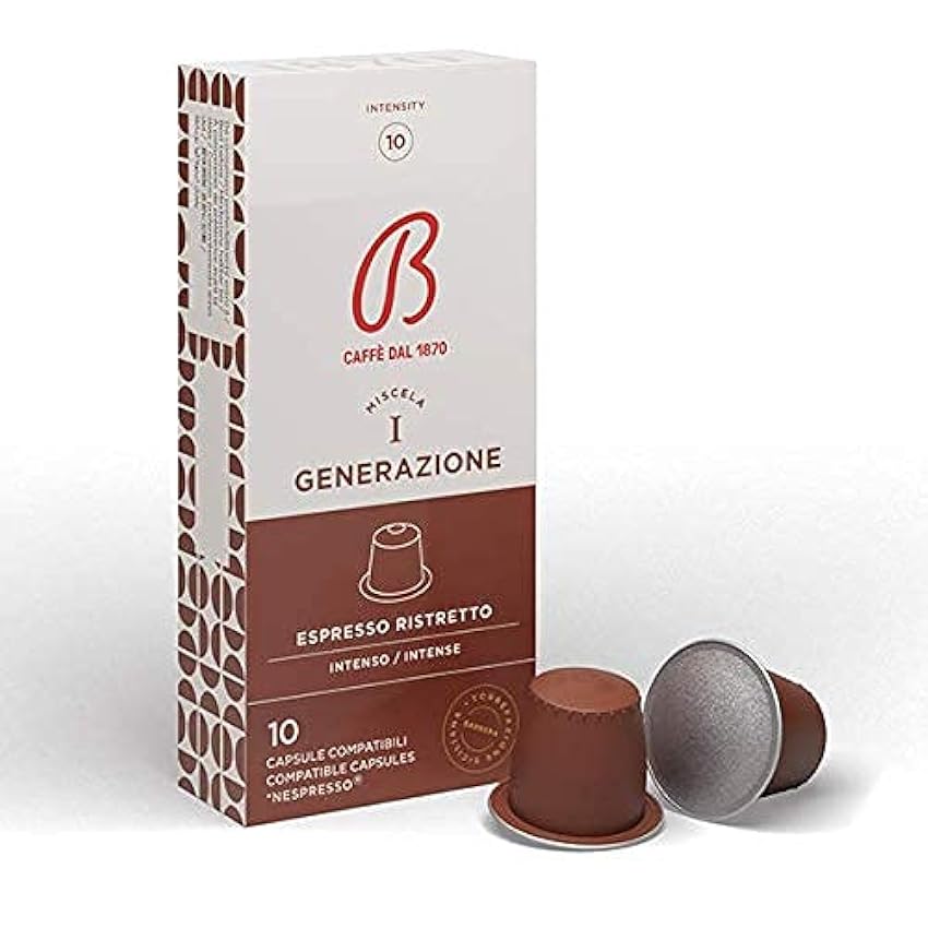 Caffè Barbera dal 1870 - Cápsulas compatibles con Nespresso® - Prima Generazione Espresso Ristretto - 100 Cápsulas np9EmD40
