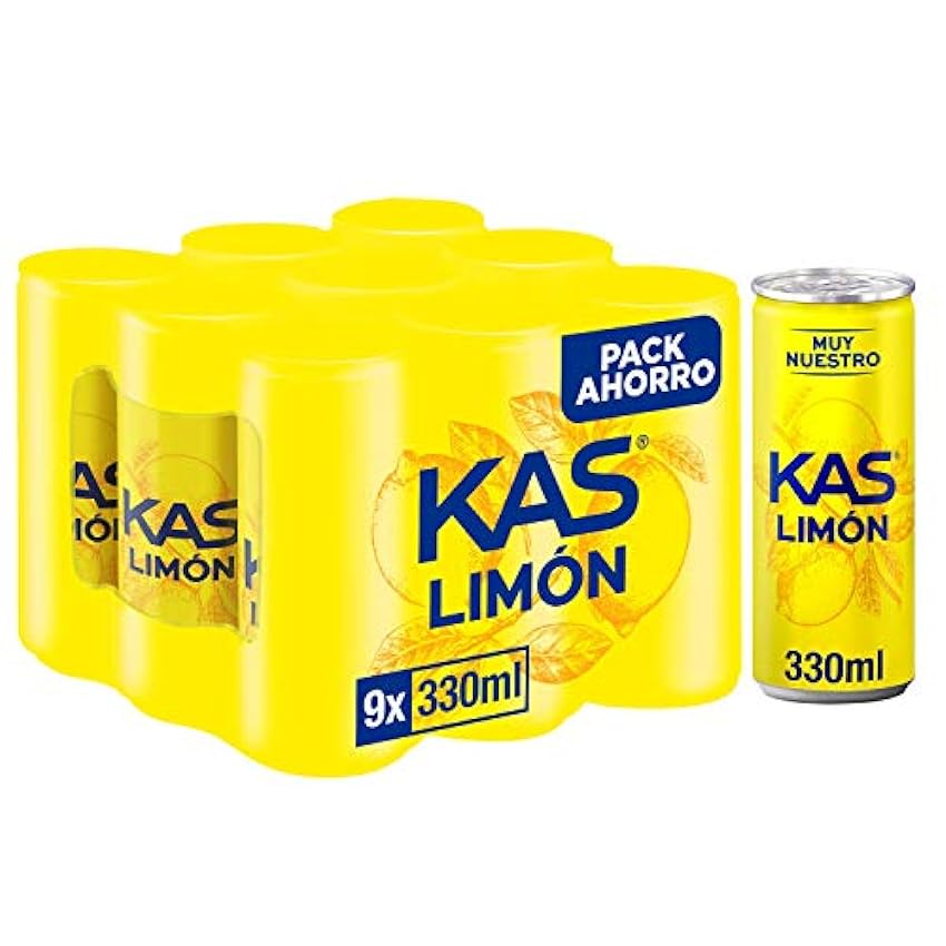 Kas Limón Bebida Refrescante, Pack de 9 x 33cl, 2970 mi