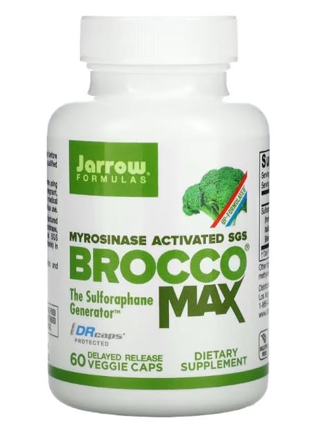 Jarrow Formulas BroccoMax - 60 Cápsulas Vegetales, Suplemento de Sulforafano y Glucosinolato, Potente Antioxidante jPtn06OE