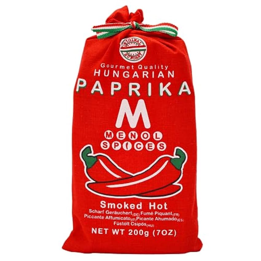 Menol Spices Auténtico Pimentón Húngaro en Polvo (Picante ahumado, 200g) LisGDl0h
