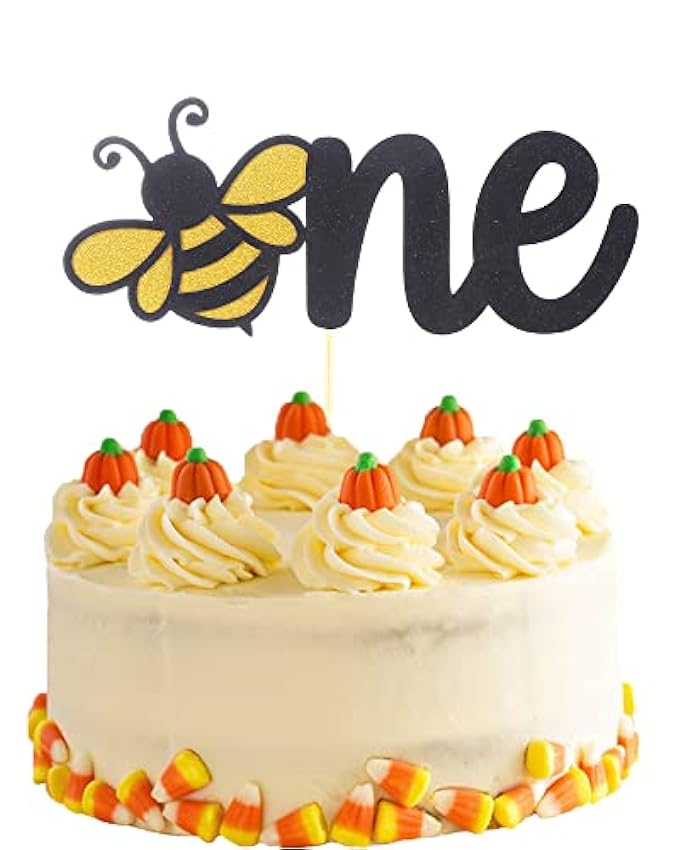 Decoración para tartas de abeja de un cumpleaños, decoración para tartas de primer cumpleaños con temática de abejorro para bebé, decoración dorada para tartas de primer aniversario P5OvVKbl