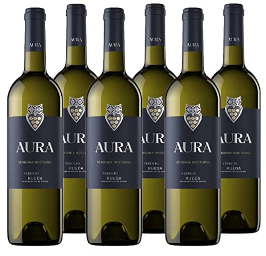 Bodegas Aura Vino Blanco Aura Verdejo (D.O.Rueda) - 6 botellas de 750 ml - Total: 4500 ml (41AURYYC063ZZZ) MHLgb5Nu