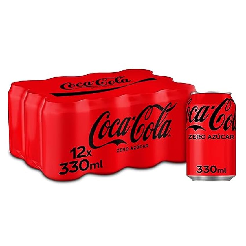 Coca-Cola Zero Azúcar - Refresco de cola sin azúcar, sin calorías - Pack 12 latas 330 ml ohLSOo1Y