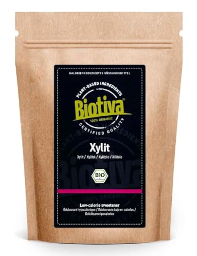 Biotiva Xilitol orgánico 800 g - precio de introducción - alternativa al azúcar en calidad orgánica - 50% menos calorías - diabéticos y veganos - llenado y verificado en Alemania j8medjBw