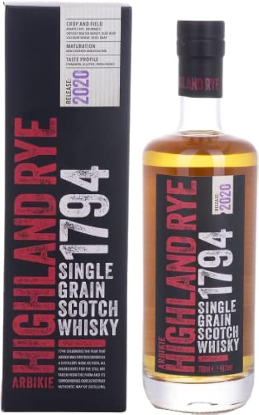 Arbikie HIGHLAND RYE 1794 Single Grain Scotch Whisky Re