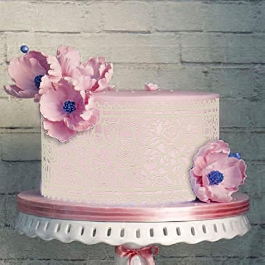 Funshowcase listo para usar de imágenes prediseñadas grande comestibles Cake Lace Rose Blossom (10 unidades) gjx3FqN1