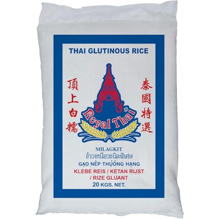 Royal Thai Rice Arroz Glutinoso, 20 Kg H87XY4Rc