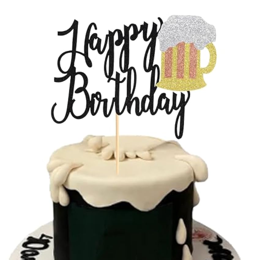 Arthsdite 1 taza de cerveza de feliz cumpleaños, decora