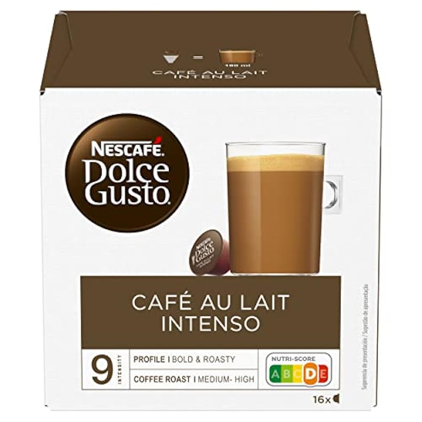 NESCAFÉ Dolce Gusto Doppio Espresso - x3 pack de 16 cápsulas - Total: 48 cápsulas & Nescafé CAFÉ CON LECHE INTENSO - Pack De 3 x 16 cápsulas - Total: 48 Cápsulas iOH4EBdU