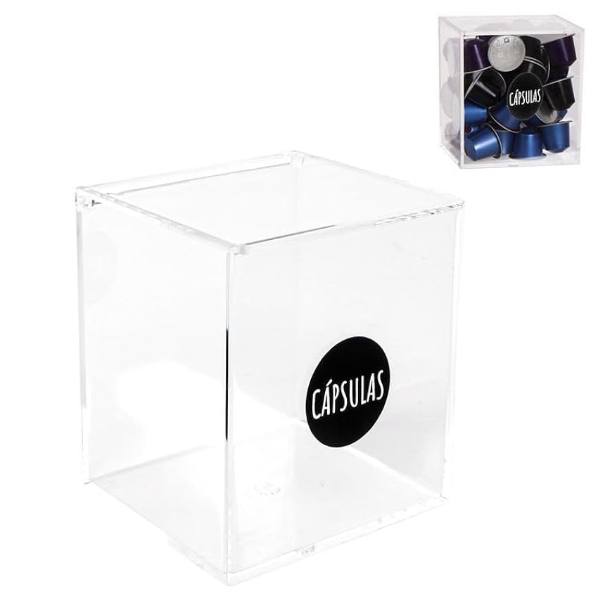 ROCKING GIFTS Caja porta cápsulas de café, metacrilato transparente, ideal para mantener las cápsulas organizadas y a la vista pSiJ2PnP
