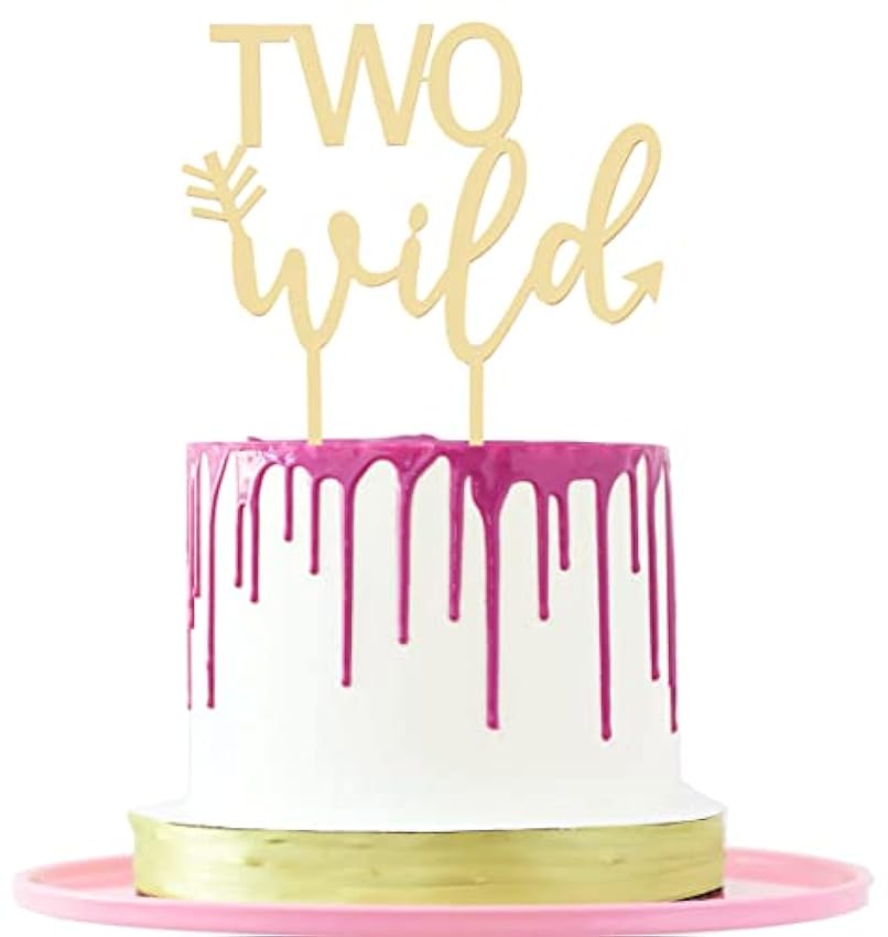 LOVENJOY Two Wild Cake Topper dorado acrílico para deco