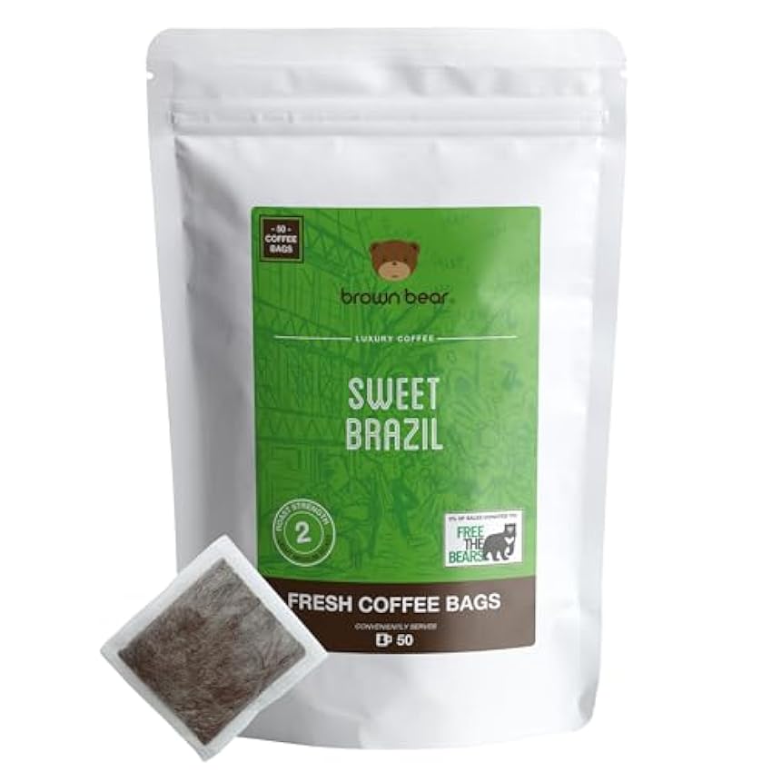 Brown Bear Bolsas de café molidas brasileñas, Sweet Bra