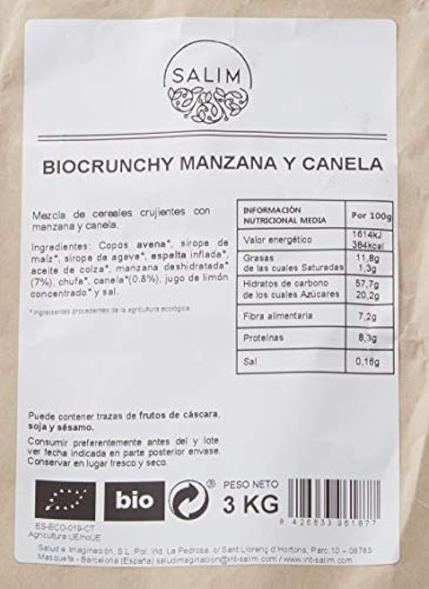 Graneles Granel Eco Biocrunchy Manzana Y Canela 3 Kggranele 3000 g ky8SwUBT