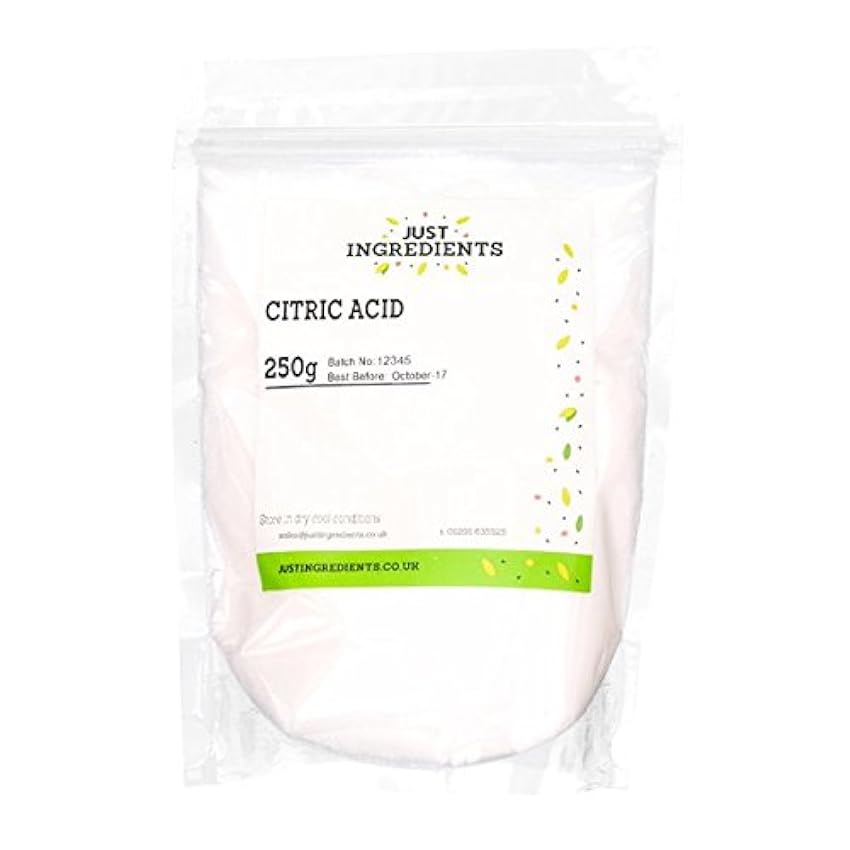 JustIngredients Essential Ácido Cítrico - 3 Paquetes de 250 gr - Total: 750 gr gKyYHuhf