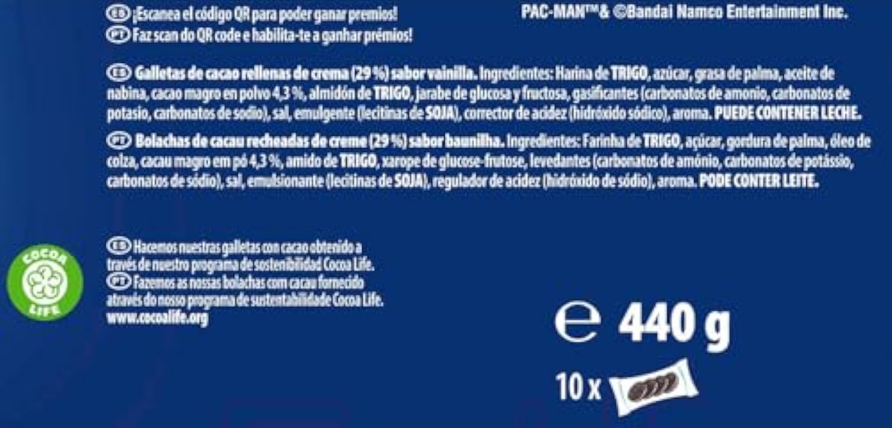 Oreo Original Galletas de Cacao Rellenas de Crema Sabor Vainilla 440g - Caja Formato Familiar con 10 Paquetes GjX1OJHM