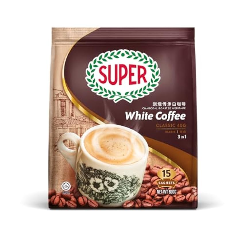 ALIBOOSTER – Café blanco tostado White Coffee Super Power Ipoh – 15 sobres instantáneos de 35 g GPNUSdog