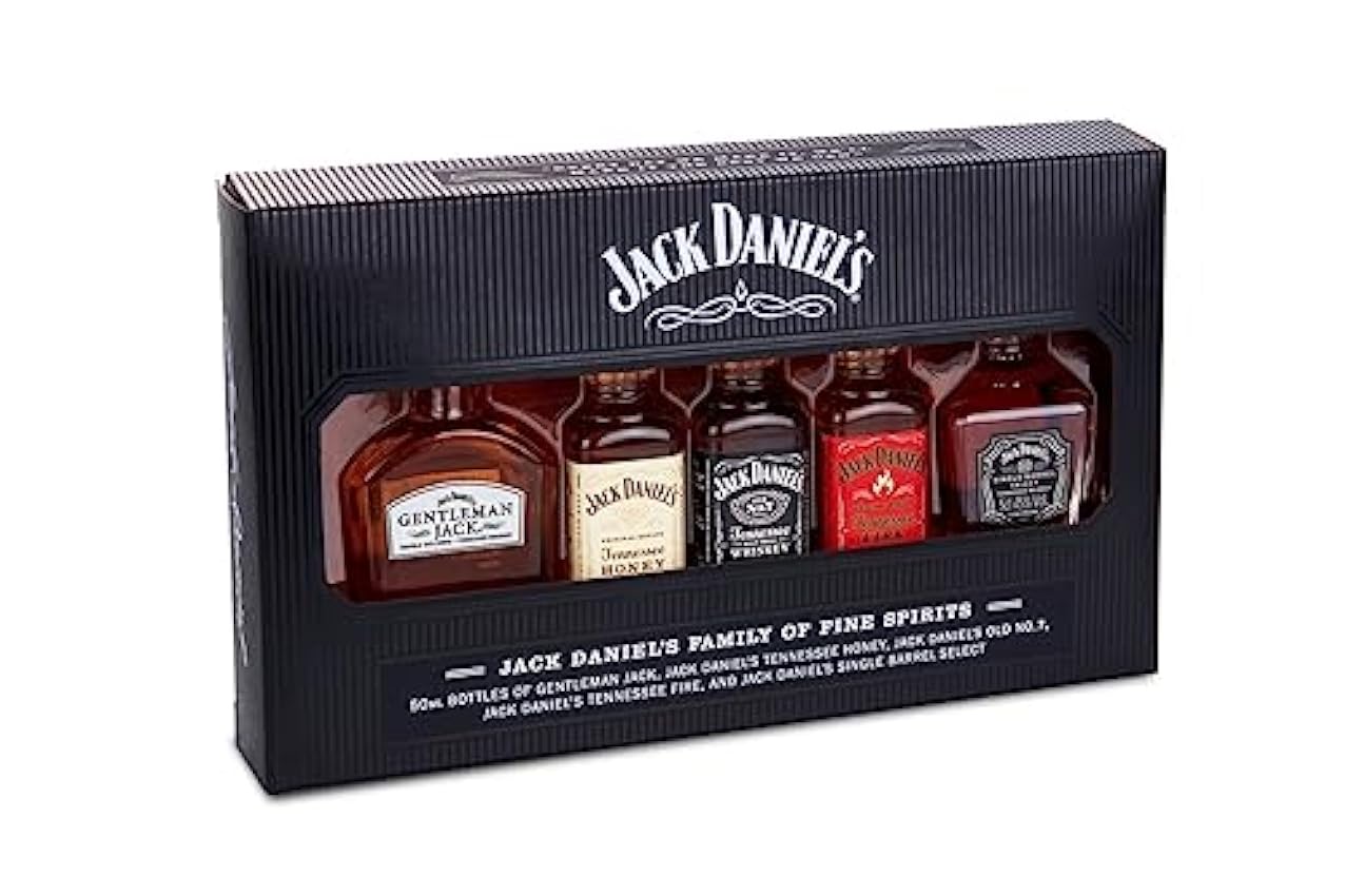 Jack Daniel´s Tennessee Whiskey Pack 5 Botellas Miniaturas 50ml x 5, en Una Caja Para Regalar OWdN9g8Q