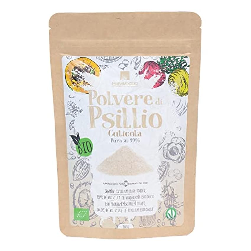 Erbavoglio Psyllium Organic Cuticle (Peel) Powder - 99%