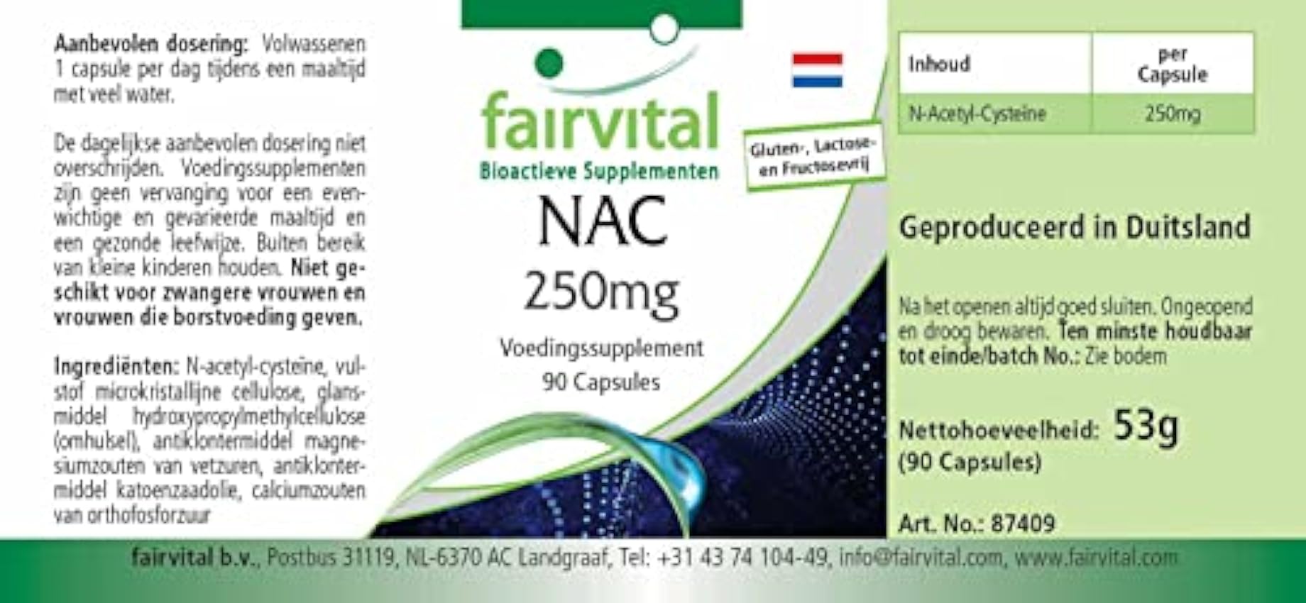 NAC 250mg - N-Acetil-Cisteína - Aminoácido - 90 Cápsulas - Calidad Alemana MKWt2X7K