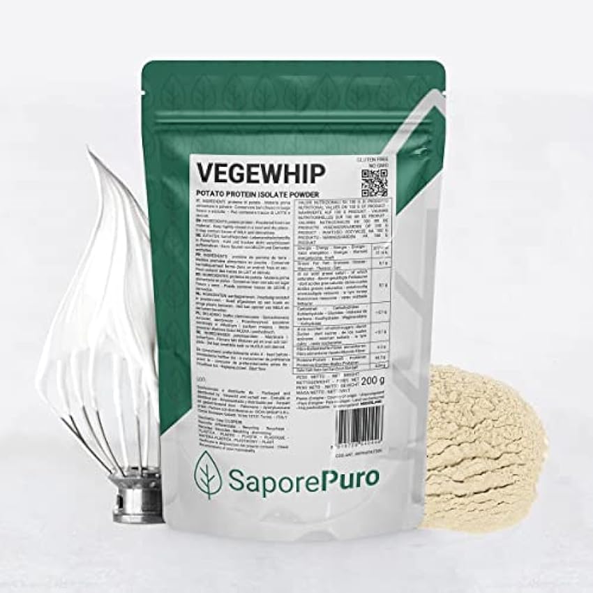 Saporepuro Proteína de patata en polvo VEGEWHIP 200 gr - Proteína Vegetal en polvo j8ZQ1Qfn