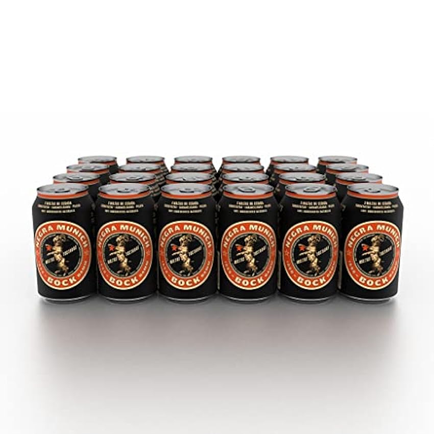Damm - Cerveza Negra Bock-Damm, Pack de 24 Latas 33cl | Cerveza Estilo Múnich, Elaborada con Maltas Tostadas, 100% Ingredientes Naturales, Original Formato L9q8pvxD