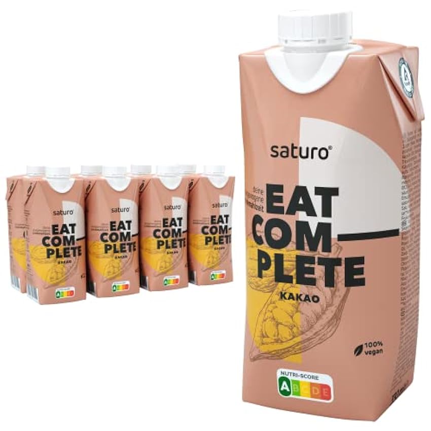Saturo Drink Food Chocolate | Comida para astronautas con proteínas y 330kcal | Comida para bebidas con valiosos nutrientes | 8 x 330ml OwUHu8j9