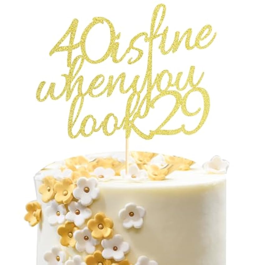 Arthsdite 40 Is Fine When You Look 29 – Decoración para tarta de feliz cumpleaños – 40 cumpleaños para mujeres, jefas, esposa, compañeros de trabajo, hermanas, mejores amigas, decoración de pastel - PTWWB5LT