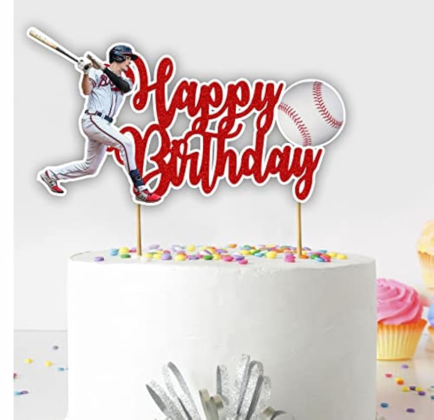 Seyal® Decoración para tarta de cumpleaños de béisbol HZEUBsNr