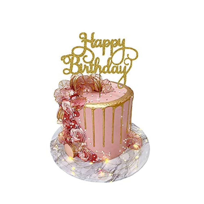 Paquete de 10 adornos para tartas de feliz cumpleaños c
