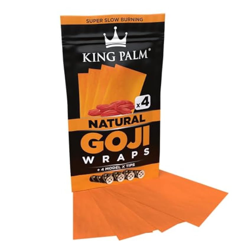 King Palm Natural Goji Berry Wraps Selección - Cinco sabores - Paquetes disponibles (Natural) lawOMcGy