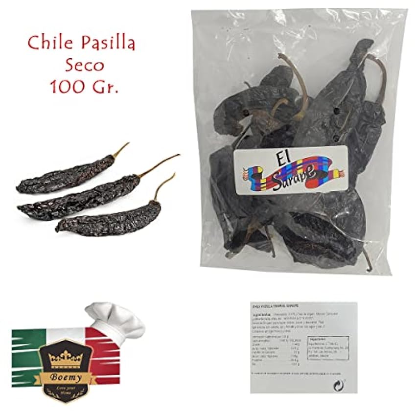 Pack Chiles Mexicanos - 4 Variedades de Chiles secos El Sarape | Chile de Árbol, Guajillo, Pasilla y Ancho - 100 Gr.c/u | La mejor seleccion de Chiles de Boemy para paladares Picantes H8NoM4mf