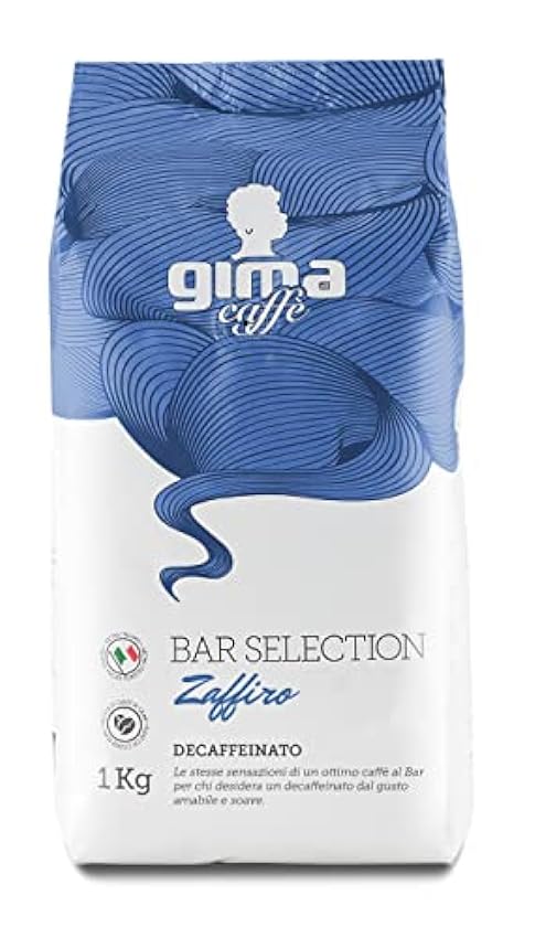 Café italiano GIMA, mezcla Zaffiro descafeinado, tostad