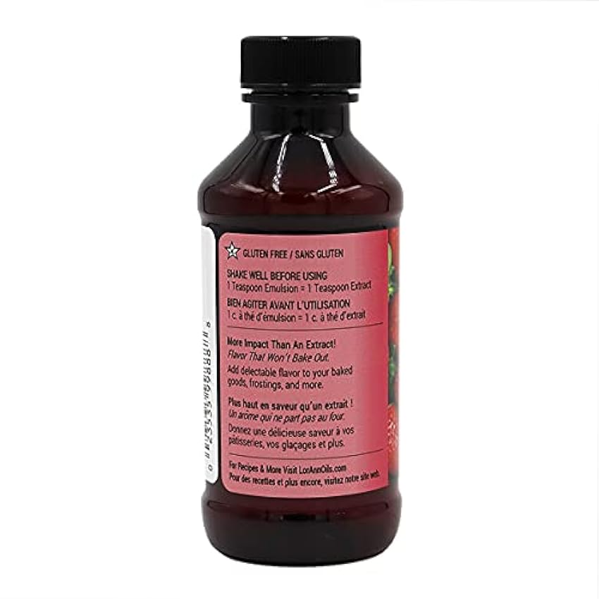 Lorann Oils Bakery Emulsions-Emulsiones de Sabor Natural y Artificial, 4 onzas, Fresa, Materiales sintéticos, Multicolor, 118 ml (Pack of 1), 118 fP5zigpZ