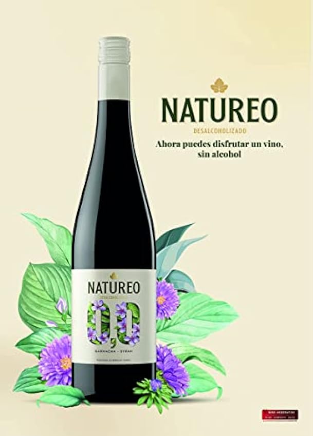 Natureo Syrah, Vino Tinto desalcoholizado - 6 botellas de 75 cl, Total: 4500 ml IuzIVVFV