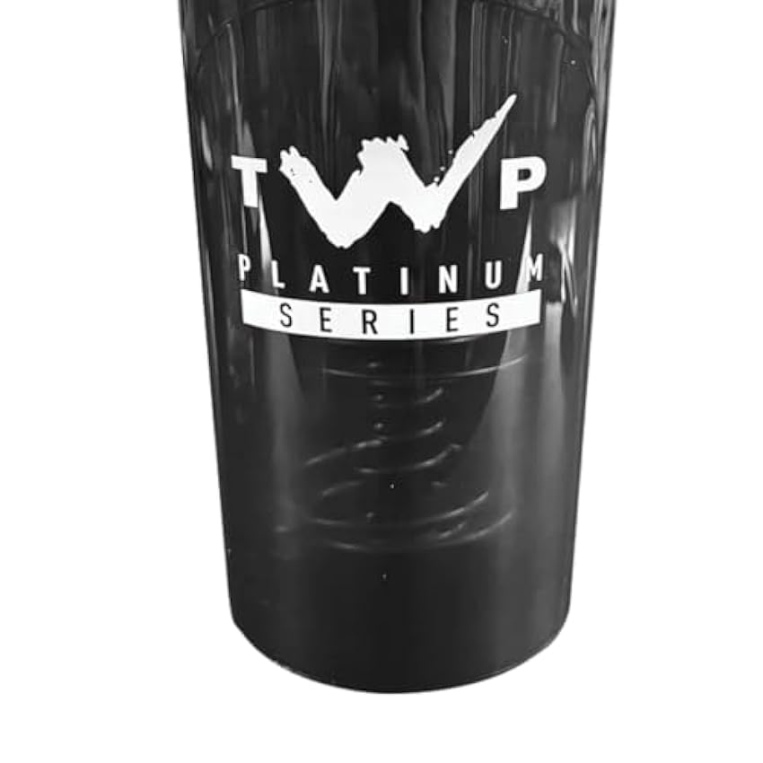 TWP Nutrition Platinum Series Cardio 700 ml (25 oz) Botella mezcladora clásica de proteínas sin BPA con licuadora y varilla mezcladora, perfecta para batidos de proteínas y preentrenamiento (negro, nAVIwJTi