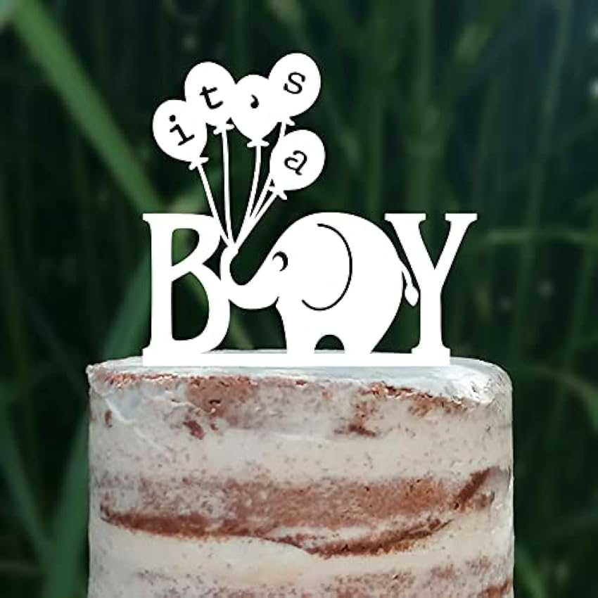 Decoración para tartas (It´s a Boy) para fiestas de bebé, color blanco lZt5uNU1