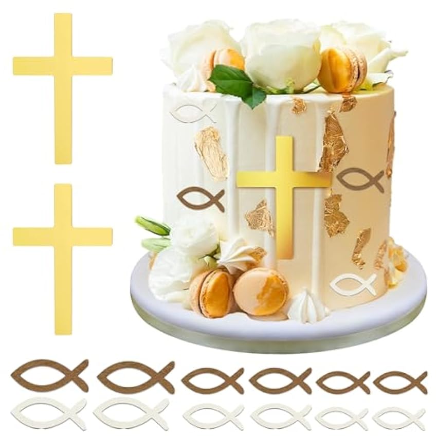 Decoración para tartas, decoración de tartas, decoración de tartas, 15 x 10 cm, decoración de tartas de madera, juego de decoración para bodas, cumpleaños, fiestas, comuniones pmoEEUQz