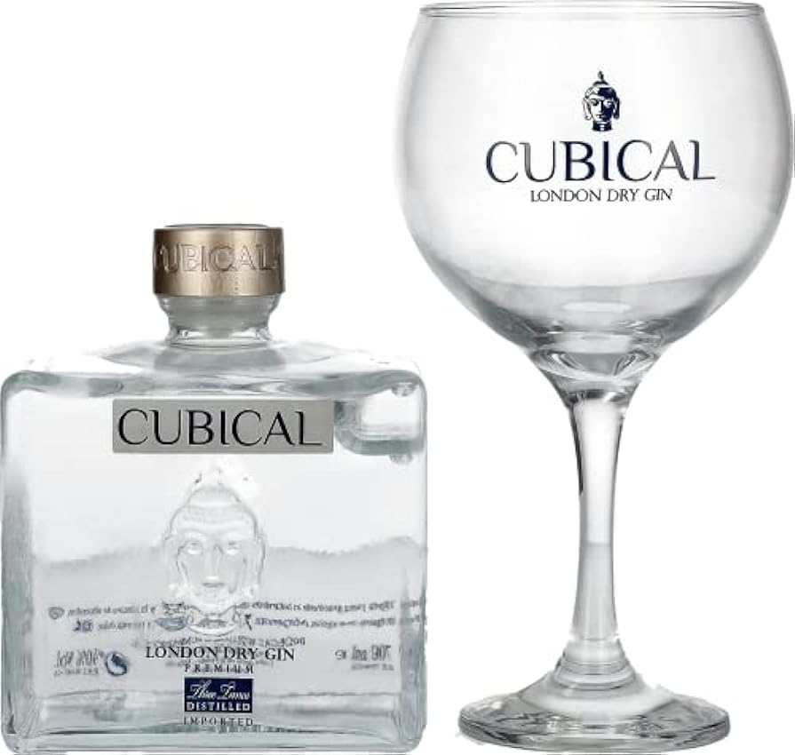 Cubical Premium London Dry Gin 40% Vol. 0,7l with glass