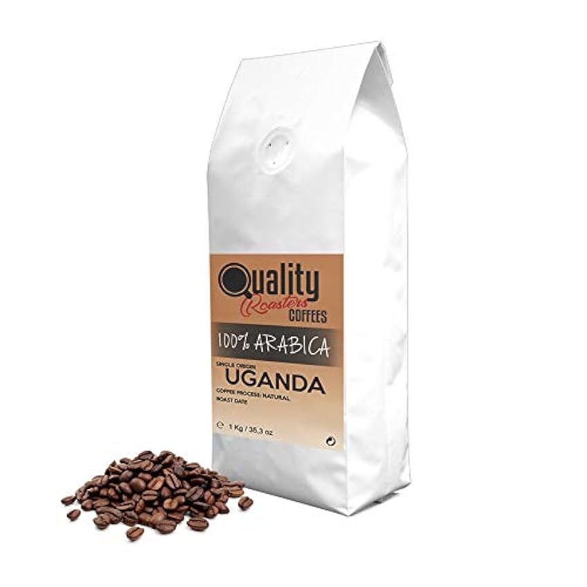 Café en grano natural. 100% Arabica. Origen único Uganda, 1kg. Tostado artesanal. Tueste medio. PKmFnf1Z