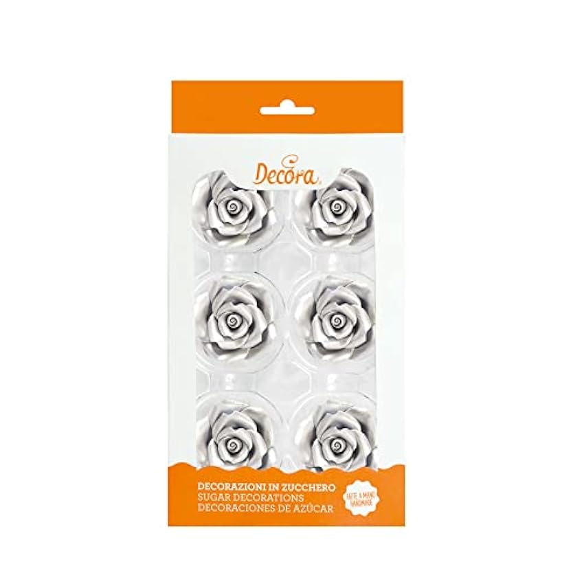 Decora 6 Rosas De Azúcar Grande Blanco 50 g onI0G46t
