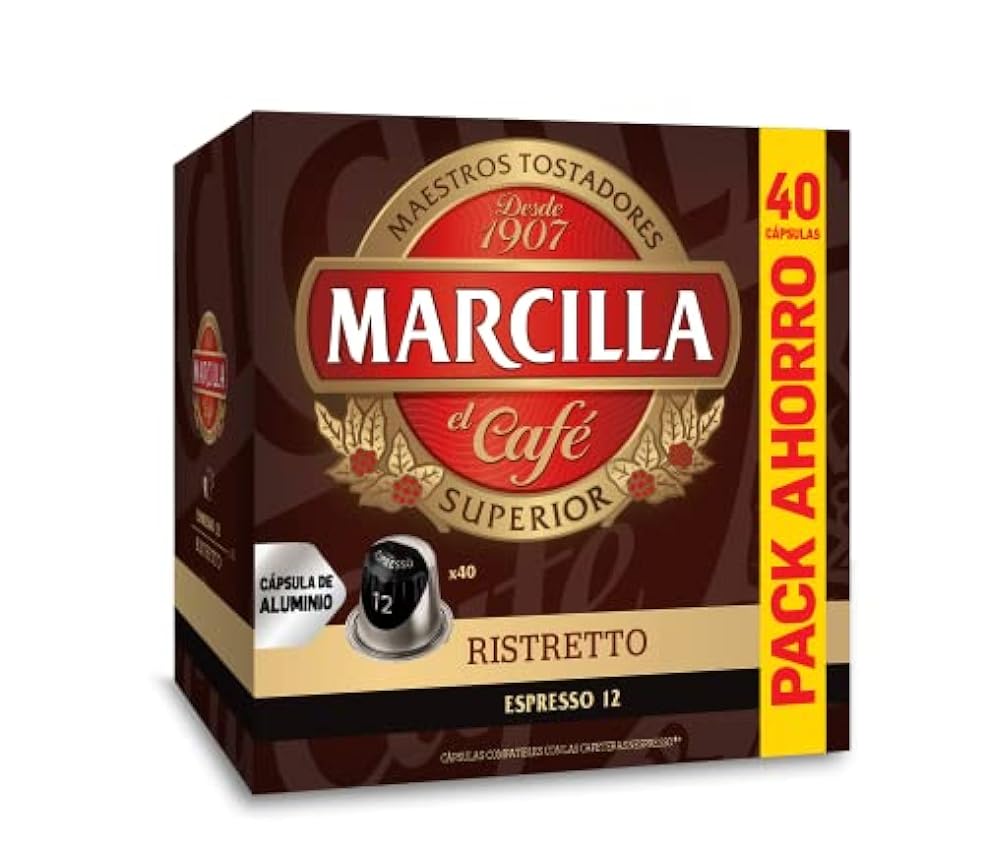 Marcilla Café Cápsulas Ristretto - 40 Cápsulas Compatib