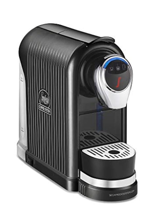 Segafredo Zanetti Coffee System - Máquina para café expreso 1 Plus gris, compacta, intuitiva y elegante con 60 cápsulas expreso originales Segafredo, aroma equilibrado y crema. HfQwNDrg